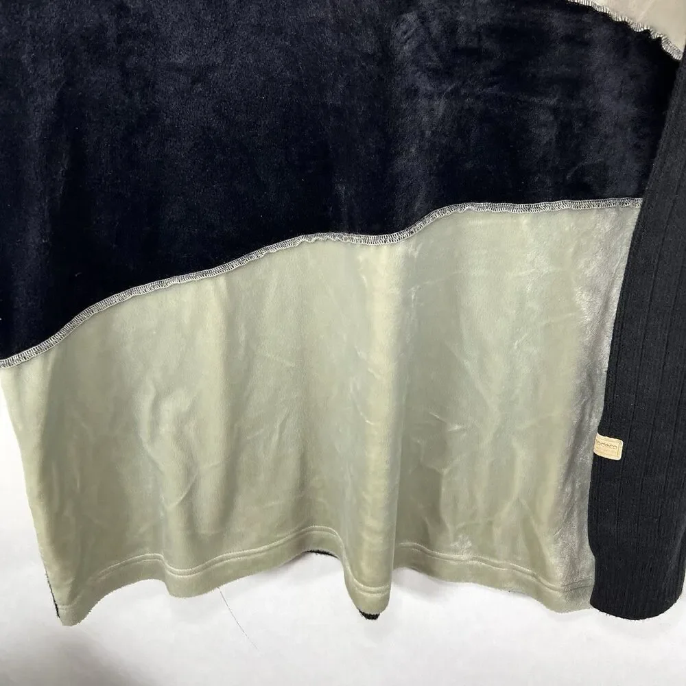 Dodeca Mock Neck Sweater Mens XL Black Beige Geometric Acrylic VTG Y2K Hip Hop